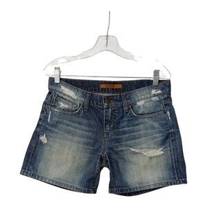 Joe's Jeans Women's Distressed Medium Wash Jean Shorts Size W 27 Low Rise Cotton